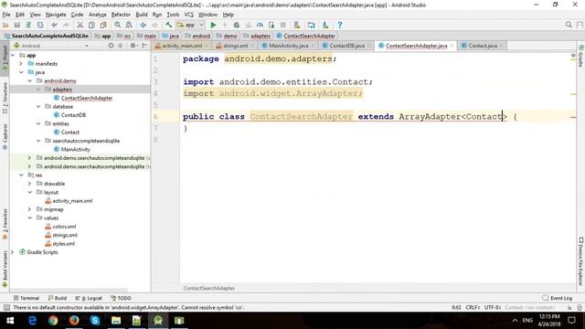 AutoCompleteTextView Dynamic Search from SQLite Database in Android смотреть онлайн