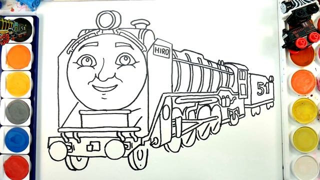How to DRAW TRAIN Thomas and Friends Coloring Pages HIRO Train VIDEO FOR KIDS смотреть онлайн
