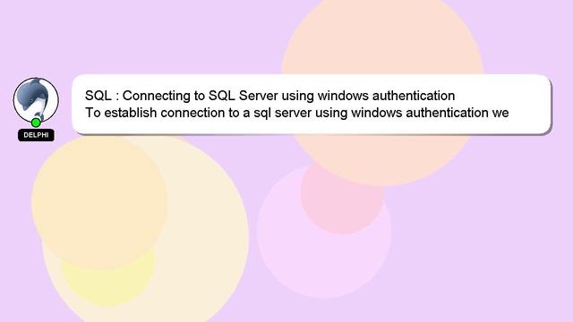 SQL : Connecting to SQL Server using windows authentication смотреть онлайн