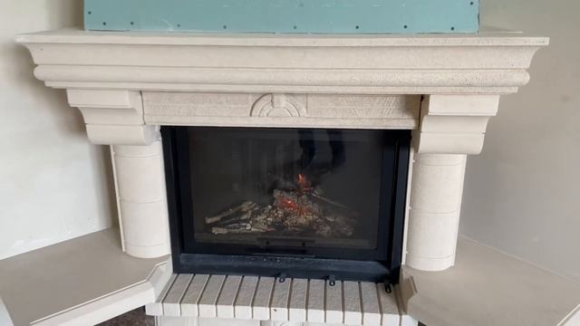 Угловой дровяной камин. Облицовка + Топка АЛЬФА 800KВ. смотреть онлайн