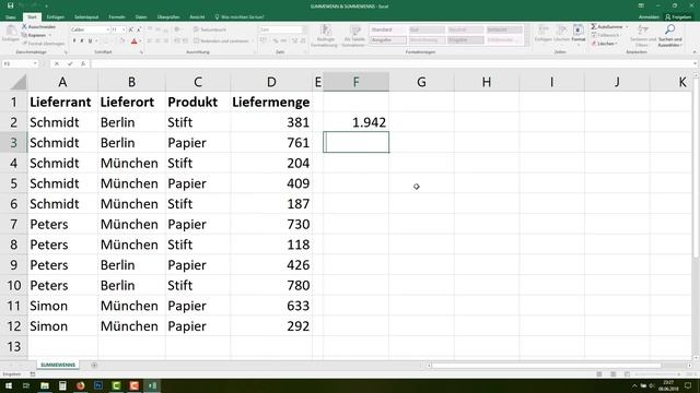 Excel SUMMEWENN und SUMMEWENNS Funktion bilden [mehrere Kriterien gleichzeitig, Bedingungen] смотреть онлайн