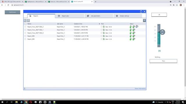 WinCC Unified: change the report name, send it via E-Mail and create a pdf with libre office смотреть онлайн