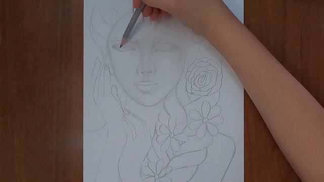 Девушка с косой / Как нарисовать девушку / Pencil Sketch / How to draw a girl with a braid / Drawin смотреть онлайн