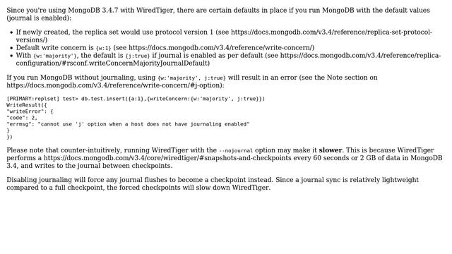 Databases: MongoDB Write Concern when Journaling is off (2 Solutions!!) смотреть онлайн