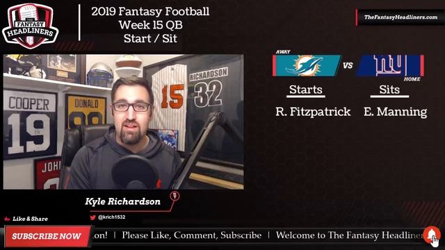 2019 Fantasy Football Advice - Week 15 Quarterbacks - Start or Sit? Every Match Up смотреть онлайн