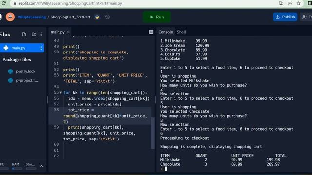 Python Programming: Using '*' and round() to display the total price per item and grand total смотреть онлайн