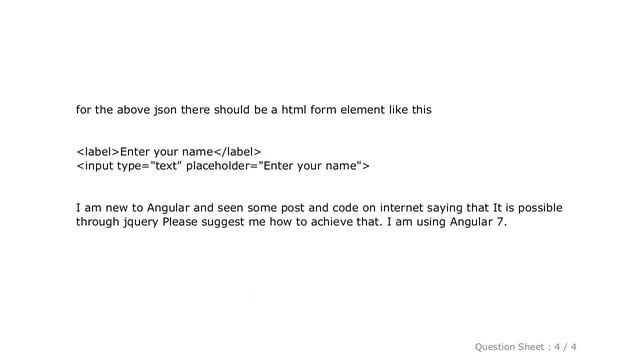 HTML : How to generate a HTML FORM from JSON in Angular 7 смотреть онлайн