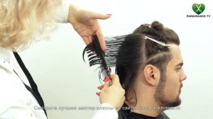 Мужская стрижка на длинных волосах. Long Men's Haircut парикмахер тв parikmaxer.tv