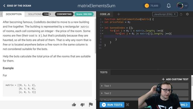 MatrixElementsSum | CodeFights Intro Algorithm JavaScript Solution and Breakdown смотреть онлайн
