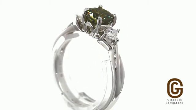 1.02ct demantoid garnet and diamond engagement ring смотреть онлайн