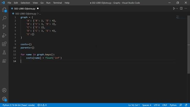 Grafy w Pythonie dla początkujących - Najtańsza droga - algorytm Dijkstra смотреть онлайн