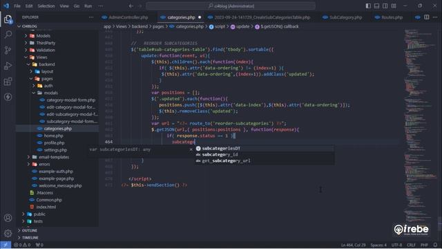 Build a blog with CodeIgniter 4 - #23 Categories - ReOrder Sub Categories смотреть онлайн