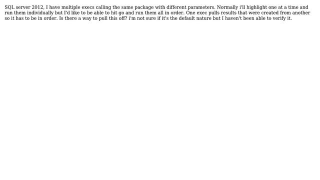 Databases: How can i make SQL exec statements run in order? смотреть онлайн