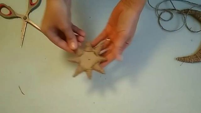 Ёлочные украшения из джута и картона своим руками // jute craft idea смотреть онлайн