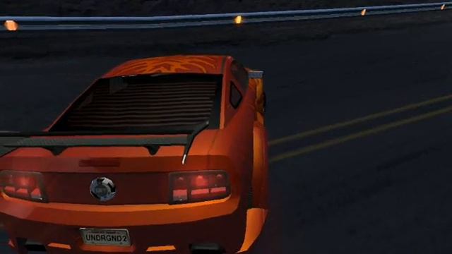 NFSU2 underground 2 mustang in drift race jumps over a car смотреть онлайн