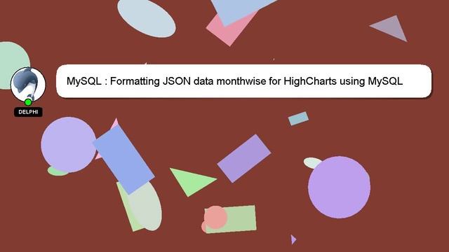 MySQL : Formatting JSON data monthwise for HighCharts using MySQL смотреть онлайн