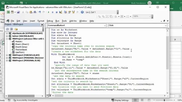 Use advanced filter with VBA смотреть онлайн