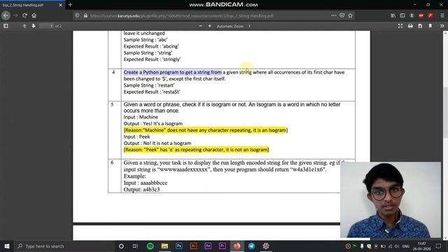 [Python] Exp 2 - String Handling смотреть онлайн