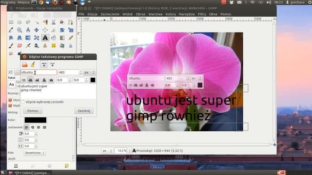 GIMP 2.8 Tutorial - Tekst i wyrównanie смотреть онлайн
