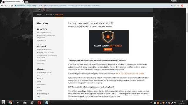 ФИКС ОШИБКИ FACEIT Anti-cheat // РЕШЕНИЕ ПРОБЛЕМЫ ! смотреть онлайн
