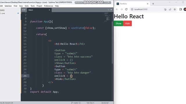 Toggle (Hide and Show ) in React JS смотреть онлайн