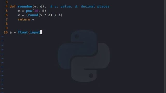 [python3] - round any value by determining how many decimal places you want as a result. смотреть онлайн