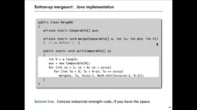 6 2 Bottom up Mergesort 320 смотреть онлайн