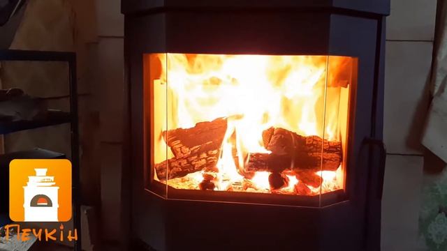 Печь-камин БАВАРИЯ ПАНОРАМА ПРИЗМА с плитой смотреть онлайн