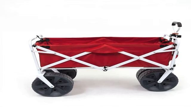 Mac Sports Collapsible Folding All Terrain Utility Wagon Cart Red And White See Description Below