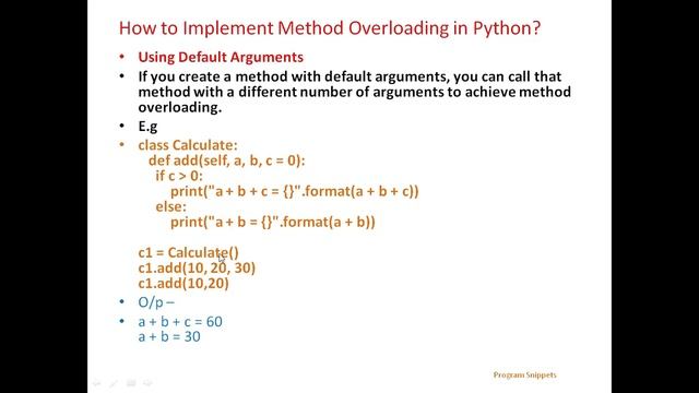 Method Overloading In Python смотреть онлайн