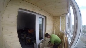 Собираем откос из вагонки на балконе!