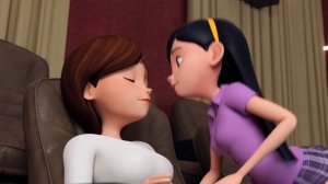 The Incredibles ladies watch a movie