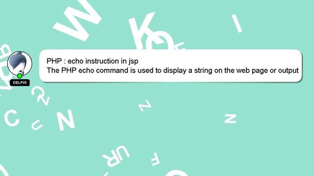 PHP : echo instruction in jsp смотреть онлайн