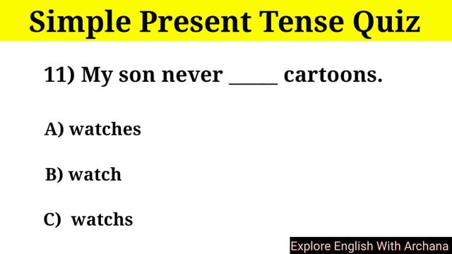 Present Simple Tense Quiz || Grammar Quiz || English Grammar Test || Can You Score Full Mark ?