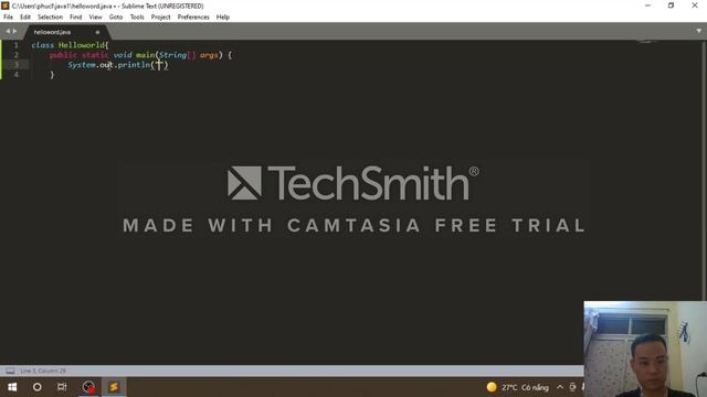 Cách tạo một chương trình Helloworld bằng ngôn ngữ java trên Sublimetext3. смотреть онлайн