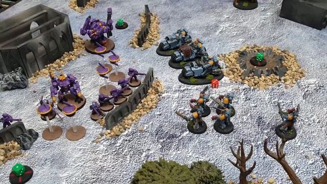 TAU EMPIRE vs SPACE WOLVES Warhammer 40K Battle Report 1500 POINTS смотреть онлайн