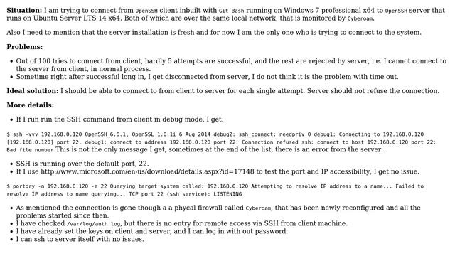 I cannot connect to OpenSSH server running on Ubuntu server from Git bash running Windows,... смотреть онлайн