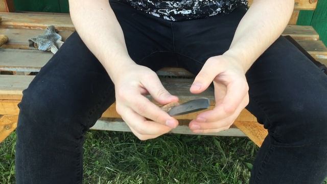 Нож Якутский средний из кованной дамасской стали, рукоять из карельской березы