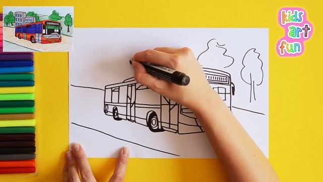 How to draw public transport city bus смотреть онлайн