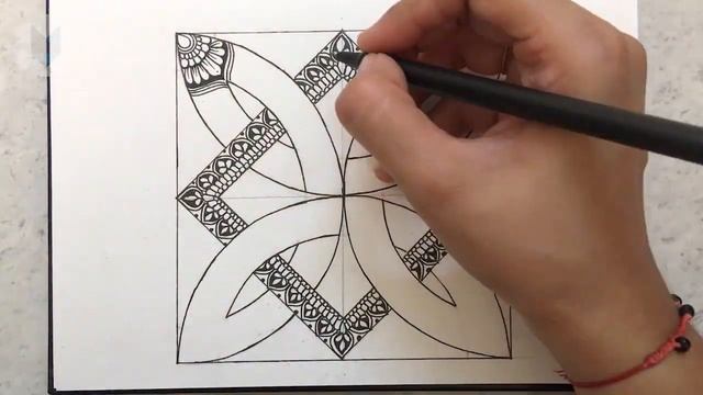3D Abstract Square Pattern Mandala Drawing | Half Circles Pattern Mandala Art смотреть онлайн