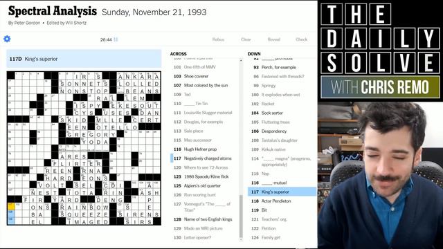 The First Ever Will Shortz NYT Crossword - 21 November 1993 New York Times Crossword смотреть онлайн