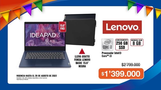 Portátil LENOVO 15,6" Pulgadas IdeaPad 3 en Alkosto смотреть онлайн