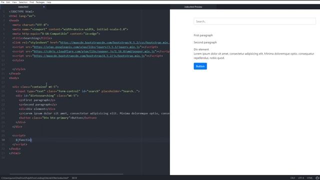 Working Searching Bar Using BS4 & jQuery смотреть онлайн