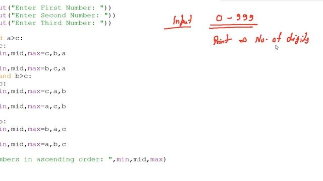 25 - Number of digits and Order of three Numbers Program in Python смотреть онлайн
