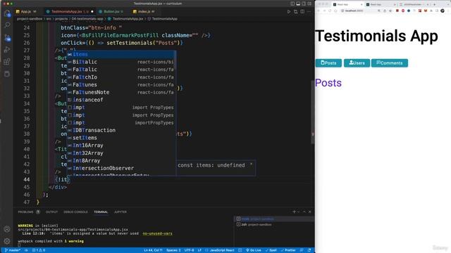 6. P04- Testimonials || 3 Get PostUsersComments using React useState and useEffect Hooks смотреть онлайн
