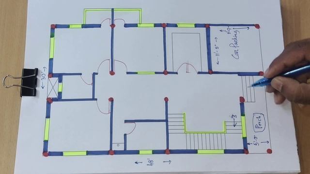 30 x 48 house design II 30 x 48 ghar ka naksha II 3 bhk house plan смотреть онлайн