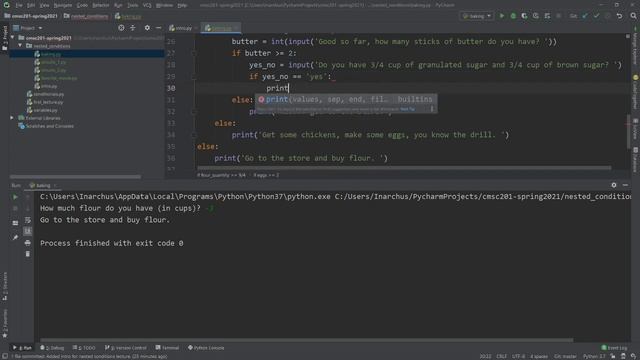 Lecture 4.1 Nesting If Statements, Baking Cookies Example смотреть онлайн