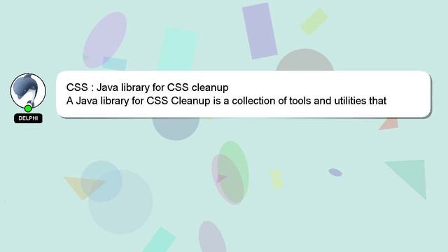 CSS : Java library for CSS cleanup смотреть онлайн