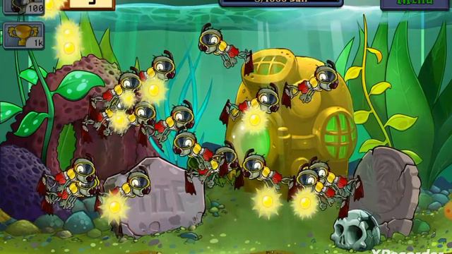 зомби дерутся за мозги под водой ! месиво в игре Plants vs zombies смотреть онлайн