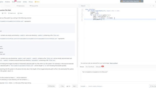 LeetCode 388번. Longest Absolute File Path 문제해설 смотреть онлайн
